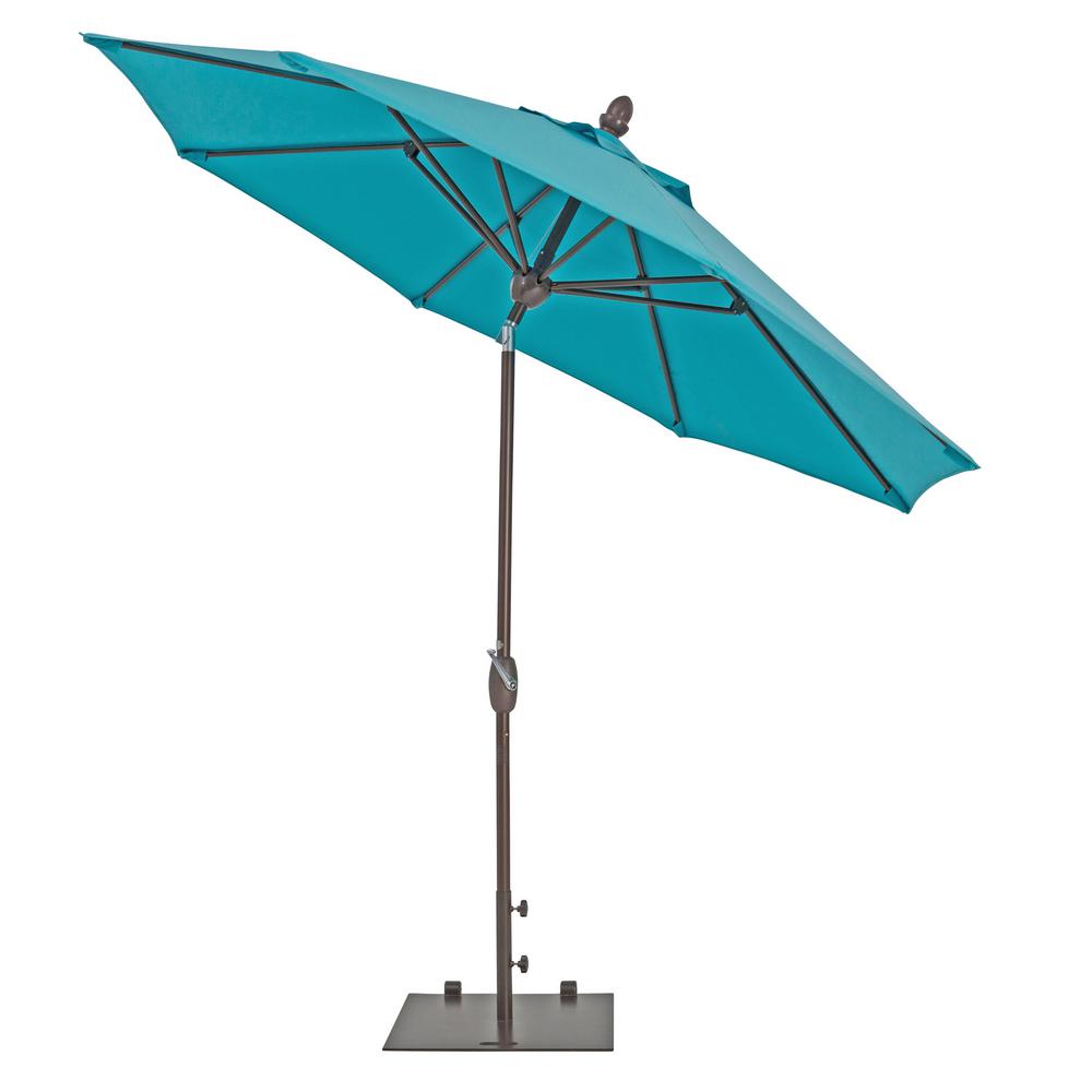 Hampton Bay 9 Ft Automatic Market Patio Umbrella With Lights In Aruba Uars098sar The Home Depot