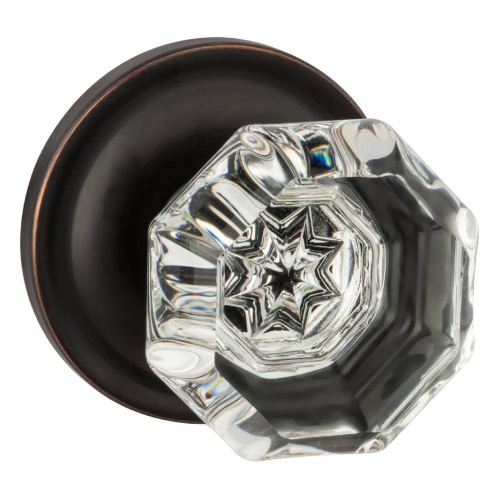 Dynasty Hardware Crystal Style Door Knob Classic Rosette Privacy