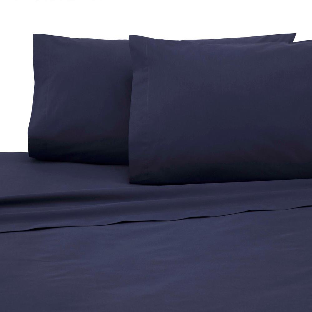 Martex 225 Thread Count Navy Cotton Twin Sheet Set 028828991805 Martex 225 Thread Count Navy Cotton Twin Sheet Set