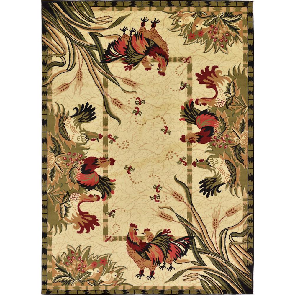 Unique Loom Barnyard Farm Ivory 7 0 X 10 Area Rug