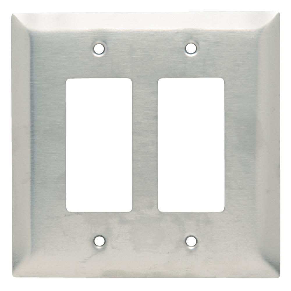 302 Series 2-Gang Jumbo Decorator Wall Plate in Stainless Steel