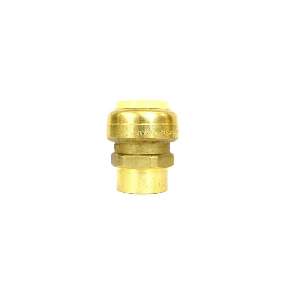 1 in. Brass Push Connect Plumbing Fitting x 3/4 in. Female Pipe Thread Adapter (10Pack)4408850