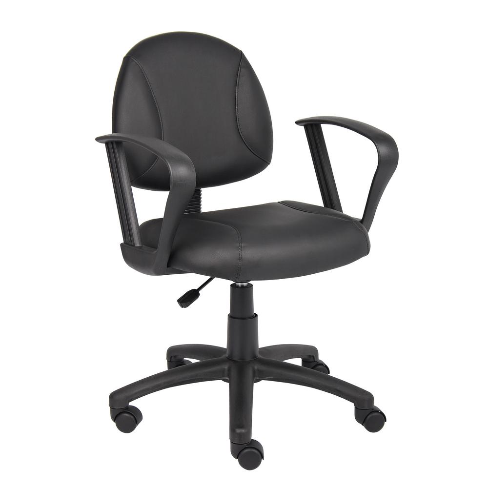 BOSS Office Products WorkPro Task Chair Black LeatherPlus cover Loop