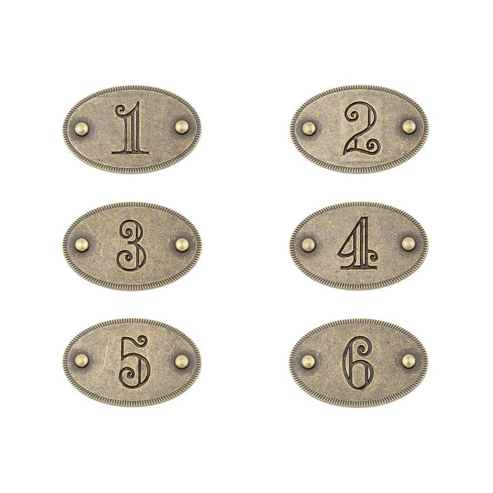 Sumner Street Home Hardware 13/4 in. Antique Brass Drawer Number