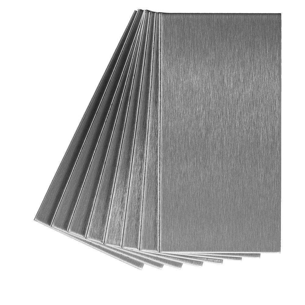 Aspect Long Grain 6 In X 3 Brushed Stainless Metal Aspect Long Grain 6 In X 3 Brushed Stainless Metal