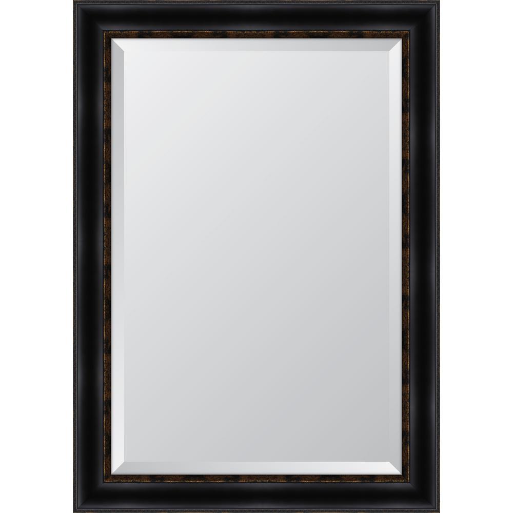30 In X 42 Black With Gold Emboss Resin Frame Mirror