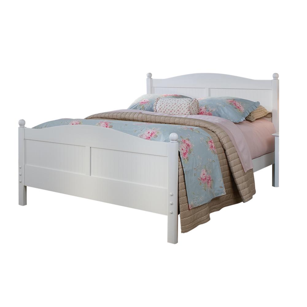 Cottage White Queen Bed With Headboard And Footboard 9813500 The Cottage White Queen Bed With Headboard And Footboard 9813500 The Home Depot