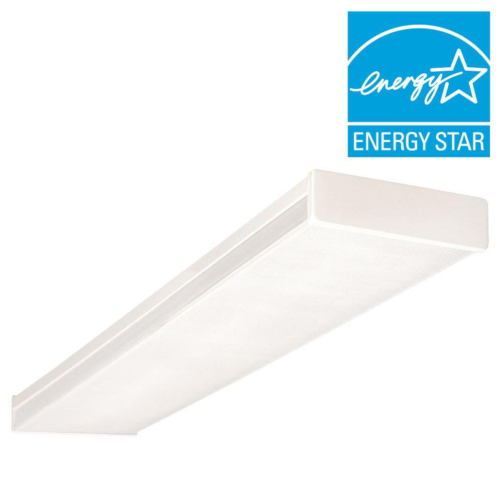 NICOR 4 ft. White Fluorescent Wraparound Ceiling Fixture NICOR 4 ft. White Fluorescent Wraparound Ceiling Fixture