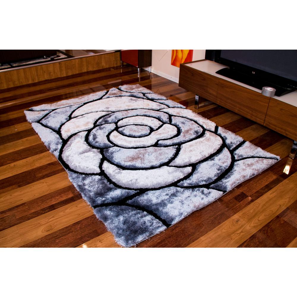 Amazing Rugs "3D Shaggy" Hand Tufted Shag Area Rug in