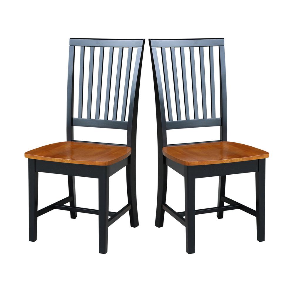 International Concepts Black & Cherry Wood Mission Dining Chair (Set of