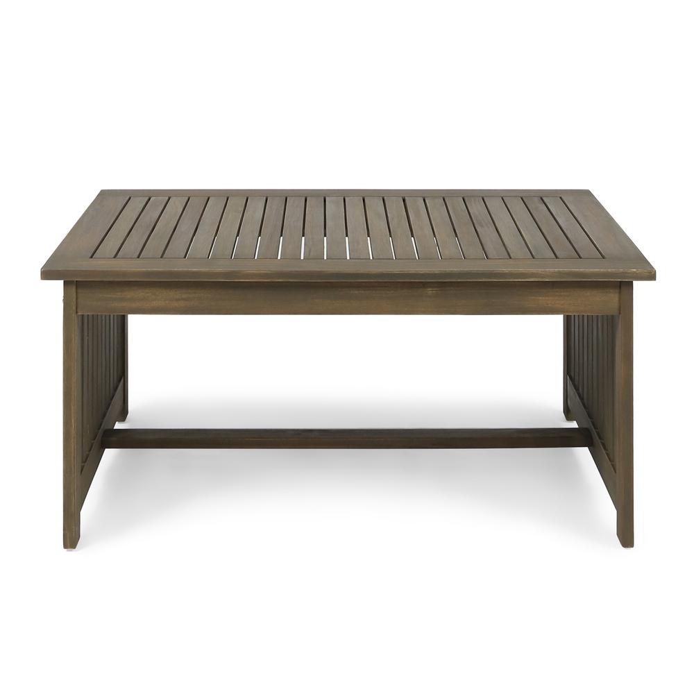 Noble House Casa Grey Rectangular Wood Outdoor Coffee Table53017 The