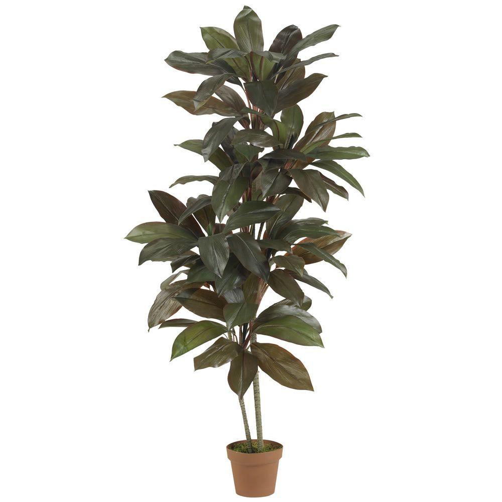 Nearly Natural Real Touch 5 ft. Green Cordyline Silk Plant 