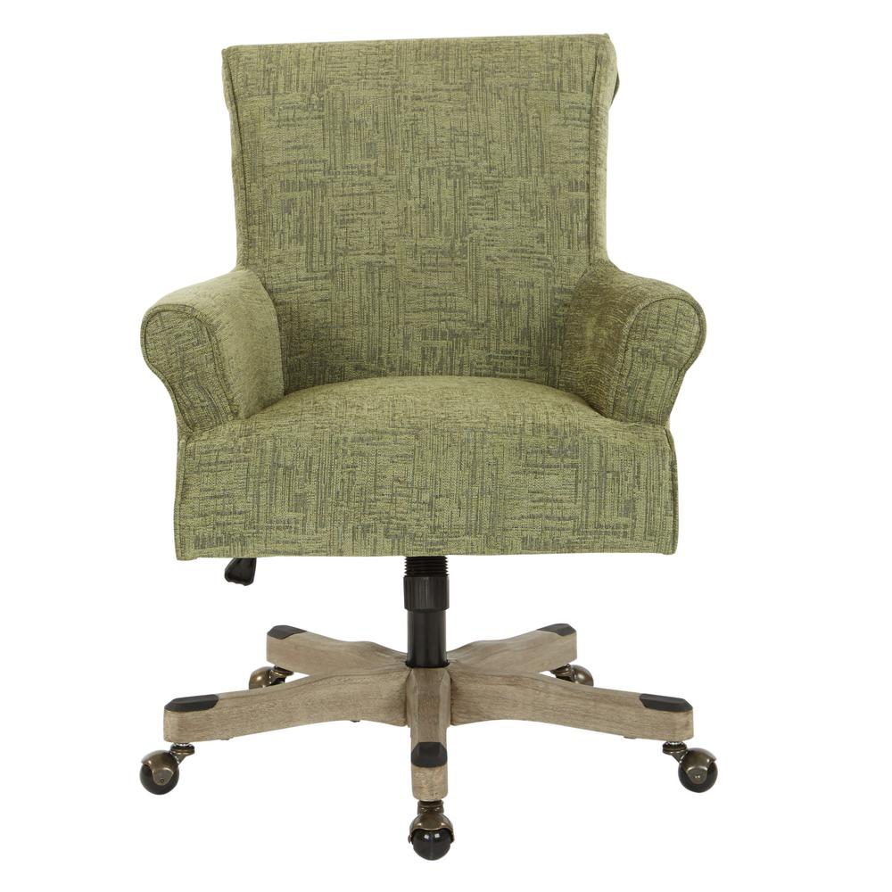 OSP Home Furnishings Megan Olive Fabric Office Chair with Grey Wash