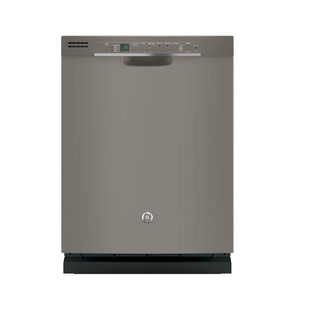 GE Front Control Dishwasher in Slate with Hybrid Stainless Steel Tub