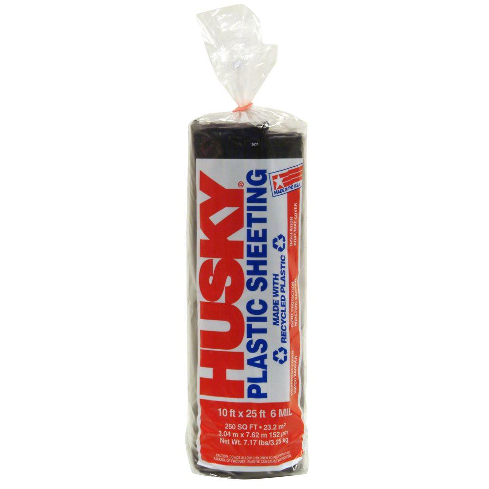 plastic sheeting mil ft husky 25b depot homedepot