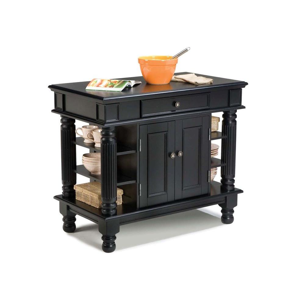 Home Styles Americana Black Kitchen Island With Storage509294 The