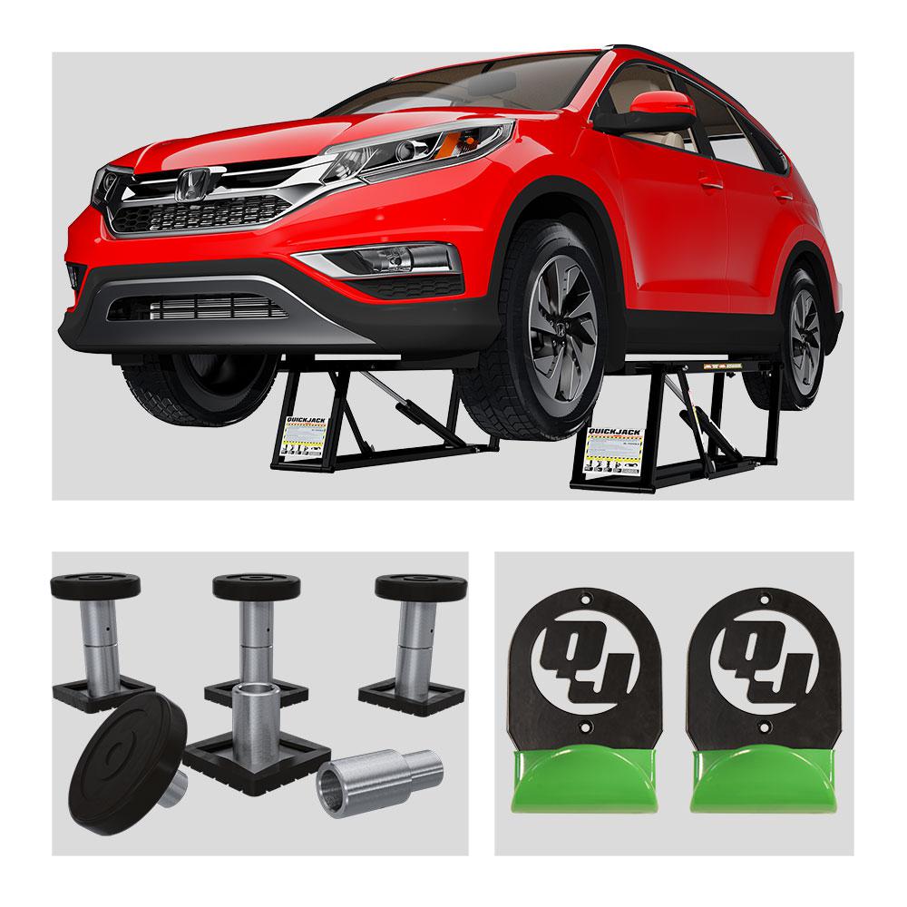 Quickjack Bl 7000slx 7 000 Lbs Capacity Portable Car Lift Bundle Package With 12pc Adapter Set And Wall Hangers 5175339 The Home Depot