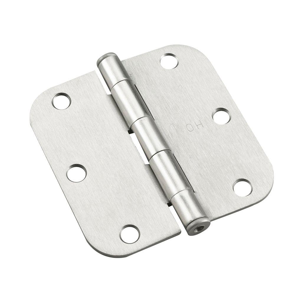 Richelieu Hardware 3-1/2 in. x 3-1/2 in. Brushed Nickel Full Mortise ...