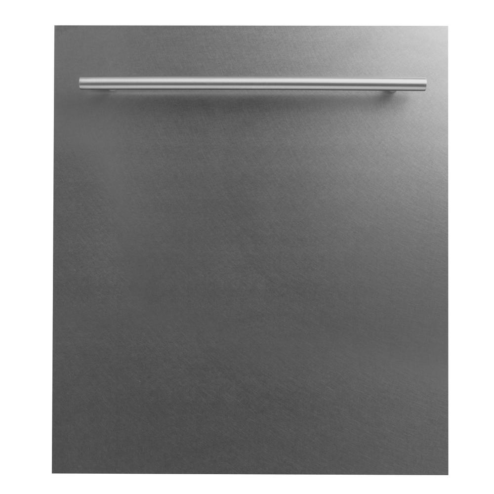 ZLINE Kitchen and Bath 24 in. Top Control Dishwasher in DuraSnow Finished Stainless Steel with