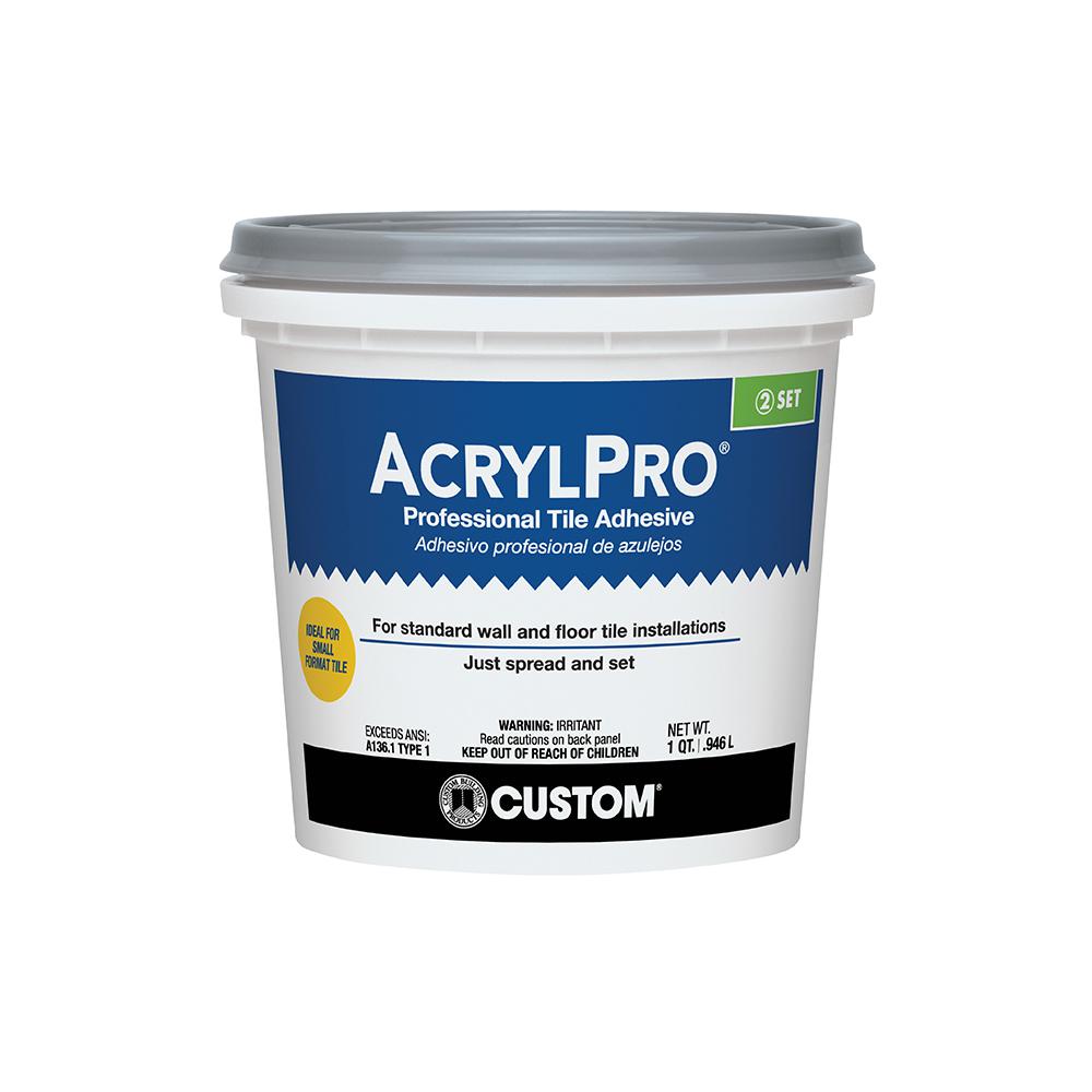 Acrylpro 1 Qt Ceramic Tile Adhesive, Vinyl Floor Tile Adhesive Home Depot