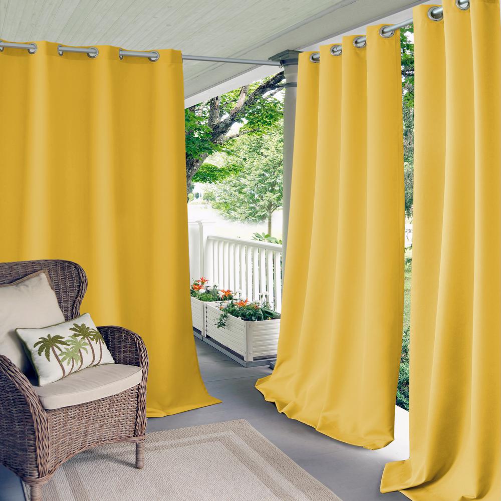 Elrene Connor Solid Indoor Outdoor Window Curtain 20866yel The