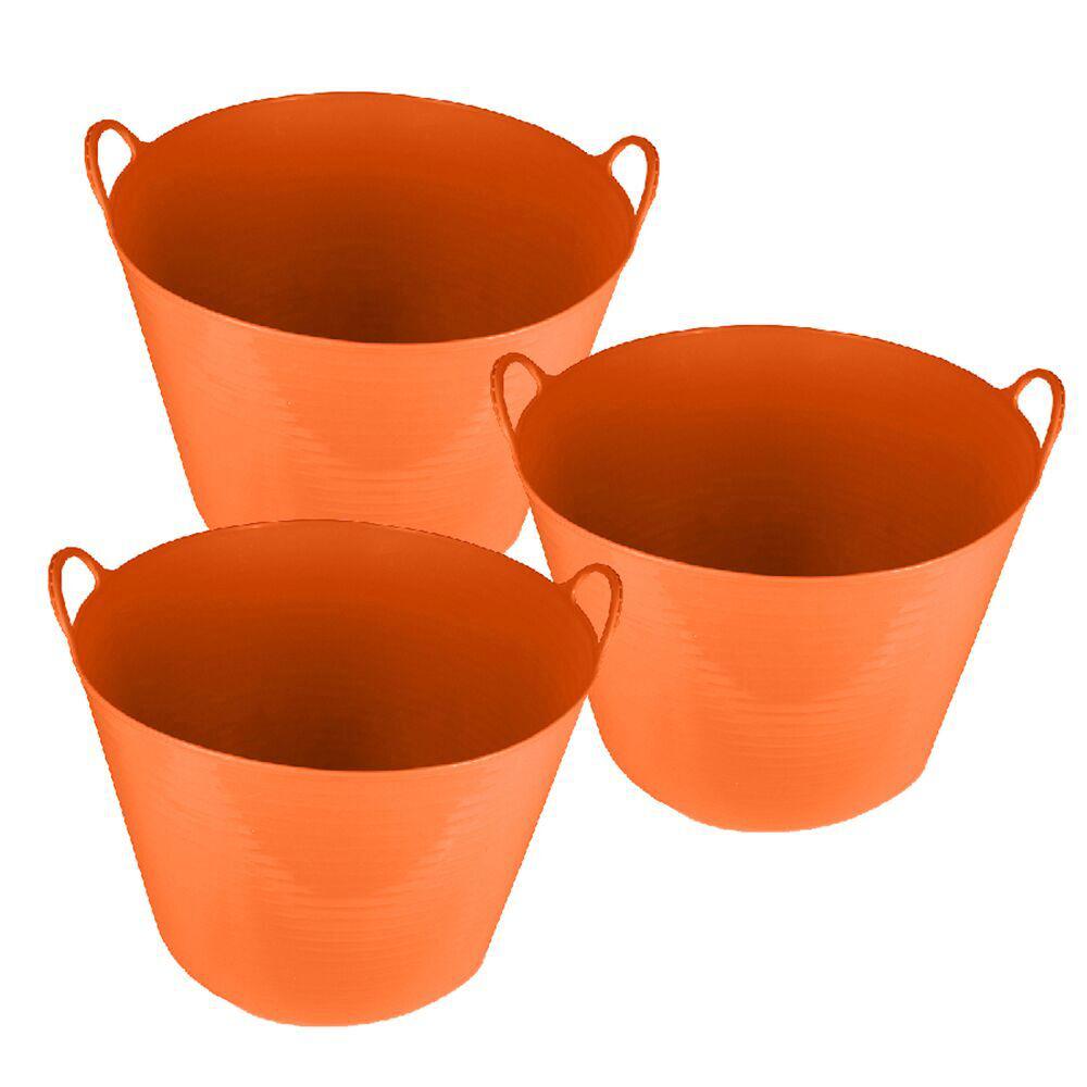 Orange Storage Containers Organization The Home Depot 26 Qt Storage Tote In Orange 3 Pack