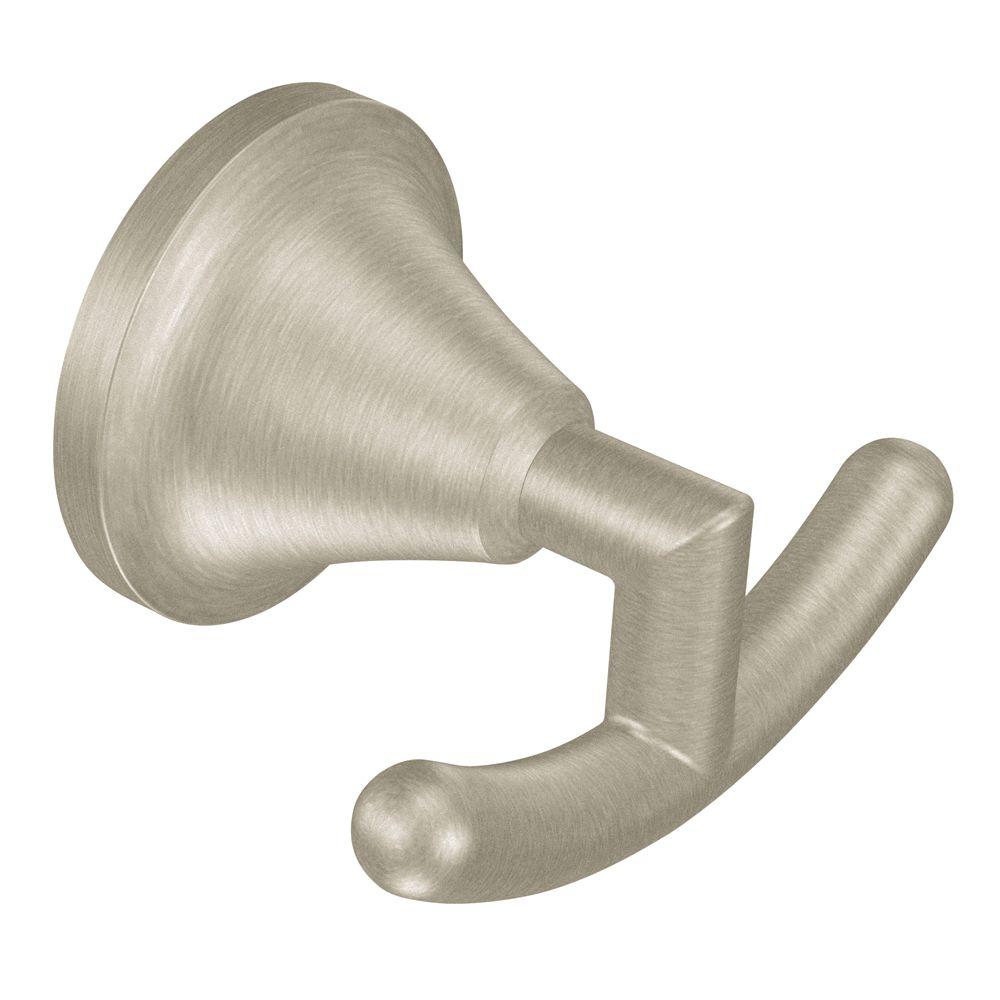 MOEN Icon Double Robe Hook in Brushed NickelYB5803BN The Home Depot
