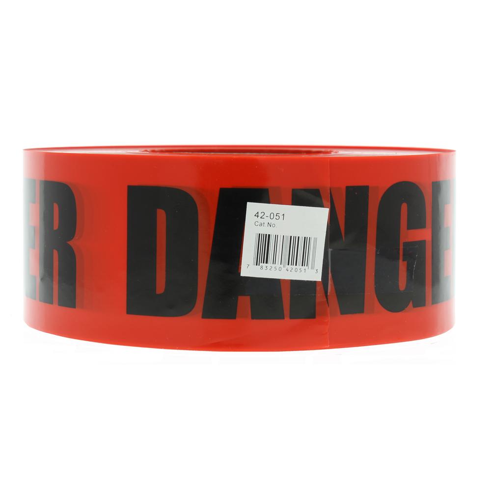 Ideal 3 in. x 1000 ft. Barricade Tape, Danger, Red, (1 Roll)42051