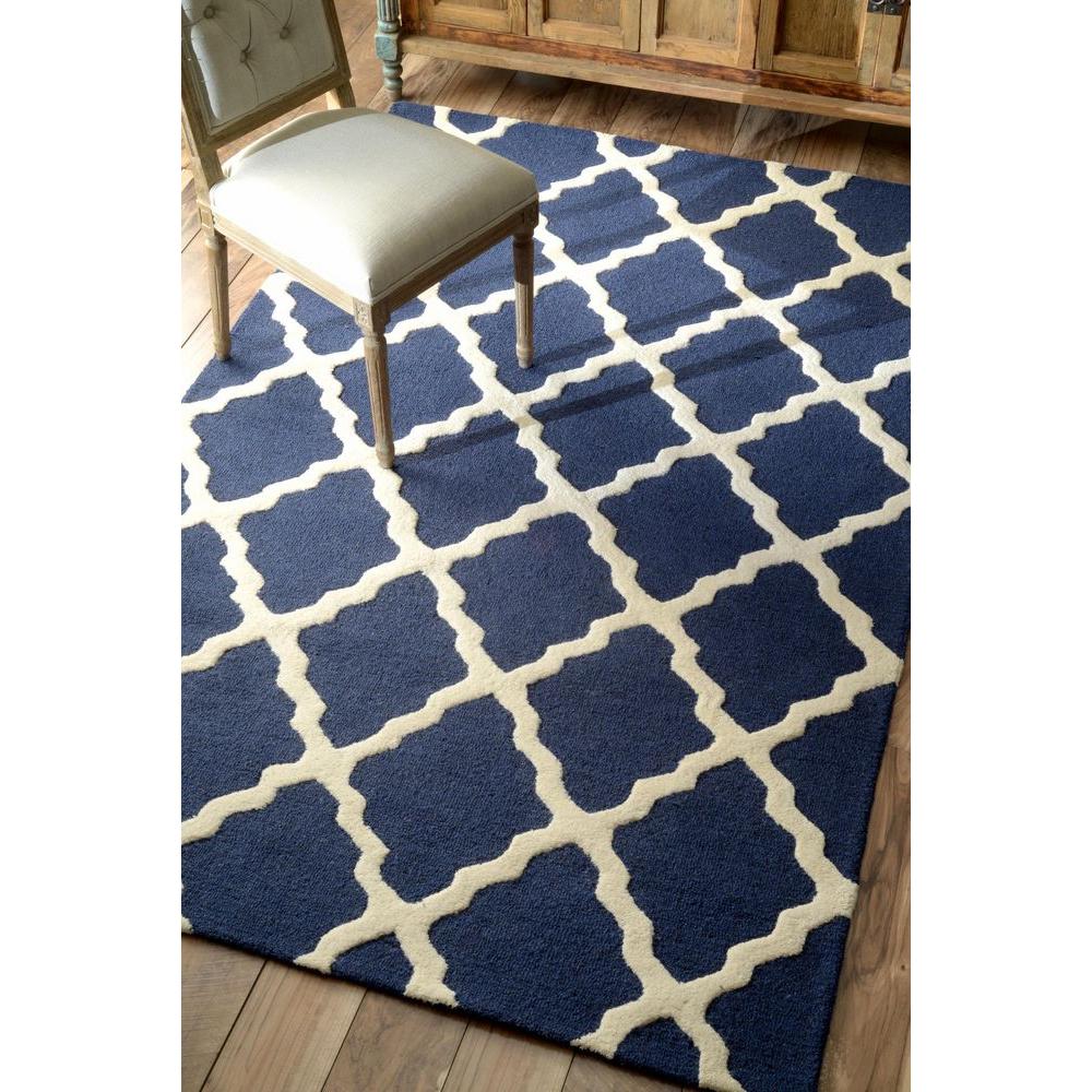 Nuloom Marrakech Moroccan Trellis Navy 9 Ft X 12 Ft Area Rug Mtvs27d 860116 The Home Depot