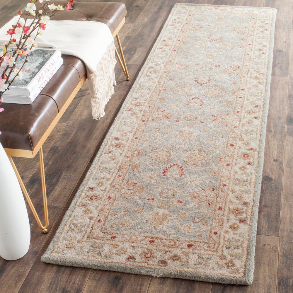 Safavieh Antiquity Grey Blue/Beige 2 Ft. 3 In. X 16 Ft. Runner-AT822A ...