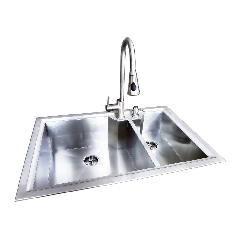 Glacier Bay All In One Dual Mount Stainless Steel 33 In 2 Hole 50