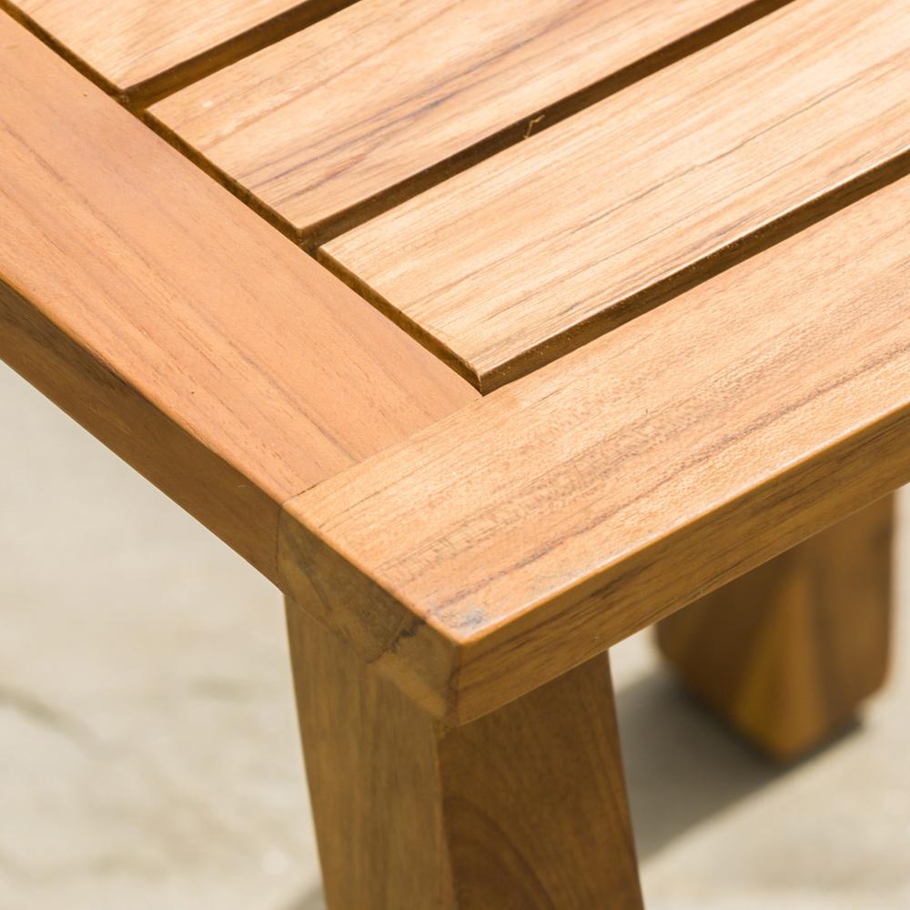 Noble House Lance Teak Square Wood Outdoor Accent Table 42053