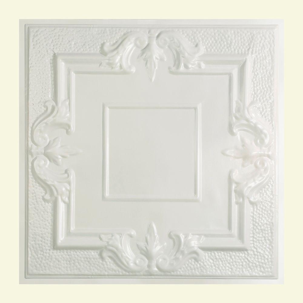 White - Tin Style - Ceiling Tiles - Ceilings - The Home Depot