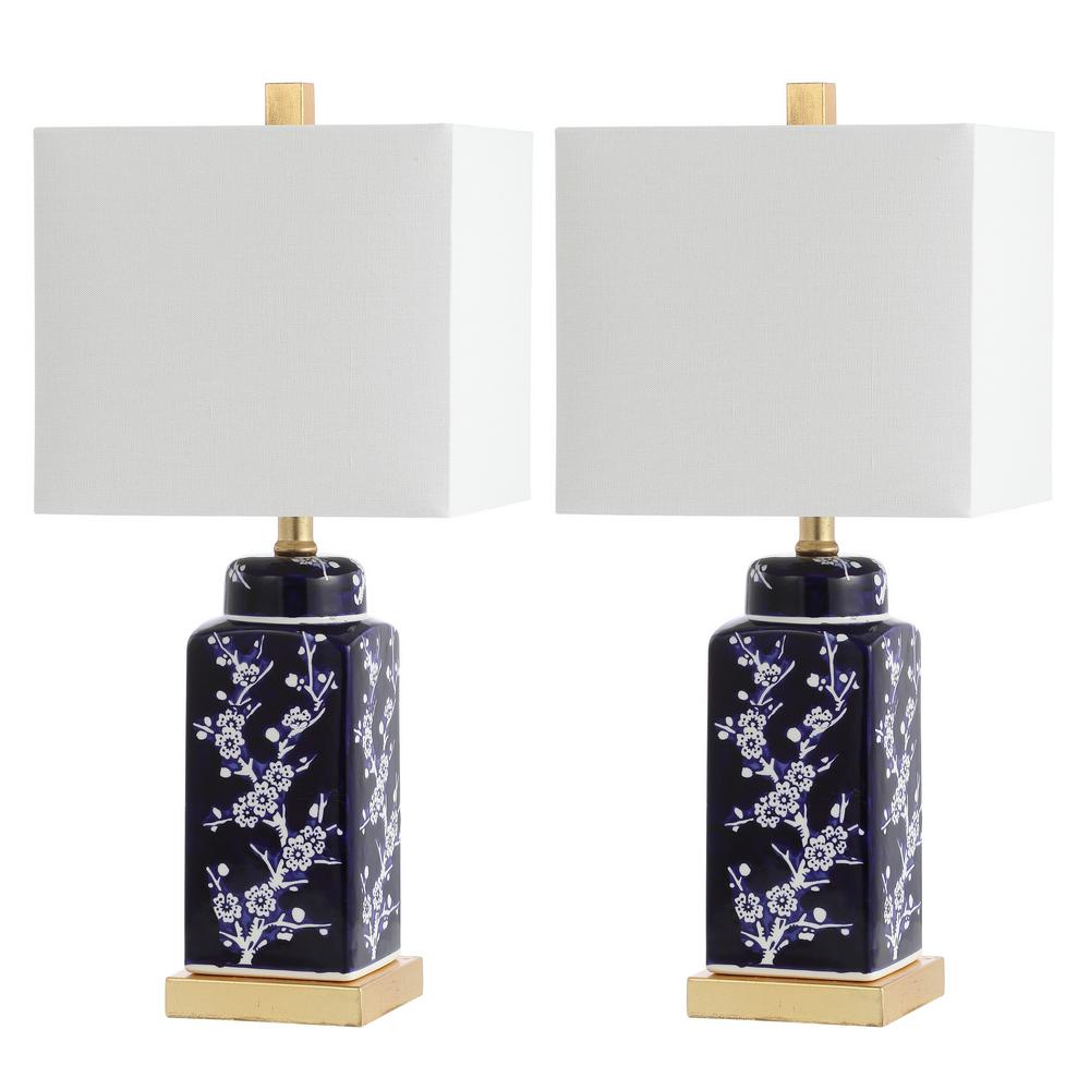 Safavieh Pilar 22 in. Navy/White Table LampTBL4151ASET2 The Home Depot