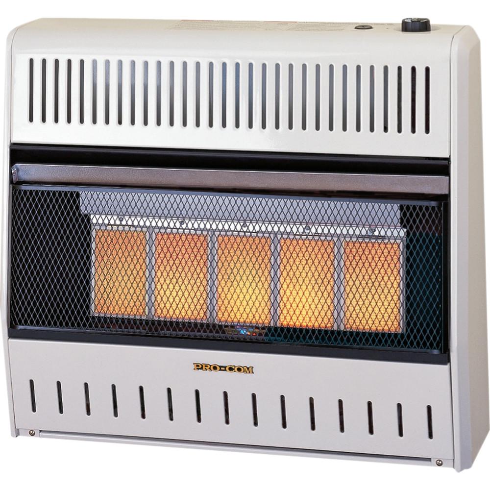 UPC 800084000060 product image for ProCom 25,000 BTU Ventless 5 Plaque LP Gas Wall Heater with Manual Control, Whit | upcitemdb.com