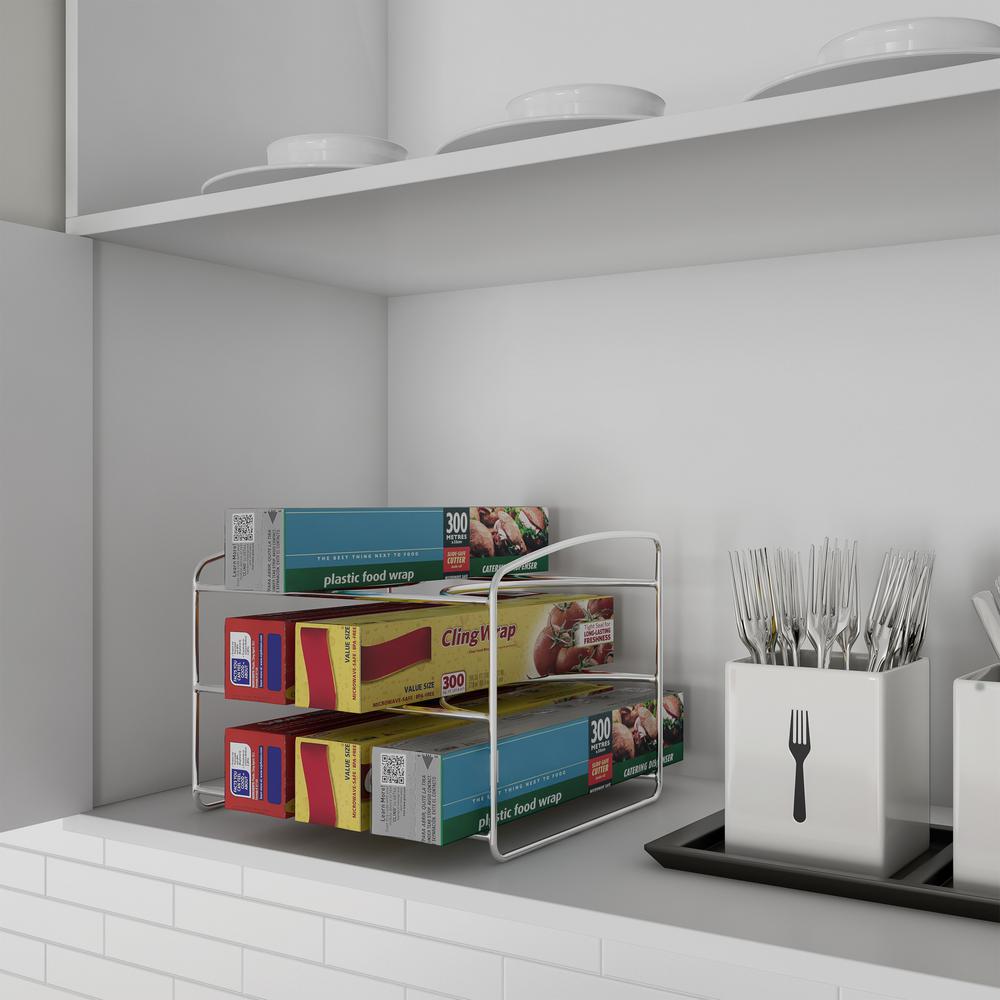 Lavish Home 3 Tier Chrome Kitchen Wrap Storage Rack Pantry 3 Tier Chrome Kitchen Wrap Storage Rack