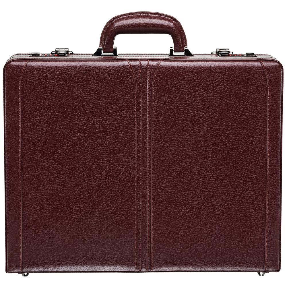 MANCINI Business Collection Burgundy Leather Expandable Attache Case 17 ...