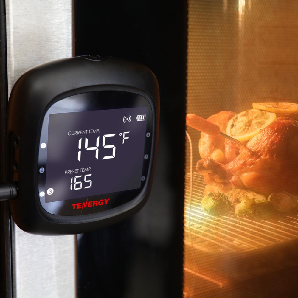 Tenergy BBQ Digital LCD Meat Thermometer APP Controlled Bluetooth With 6 Probes