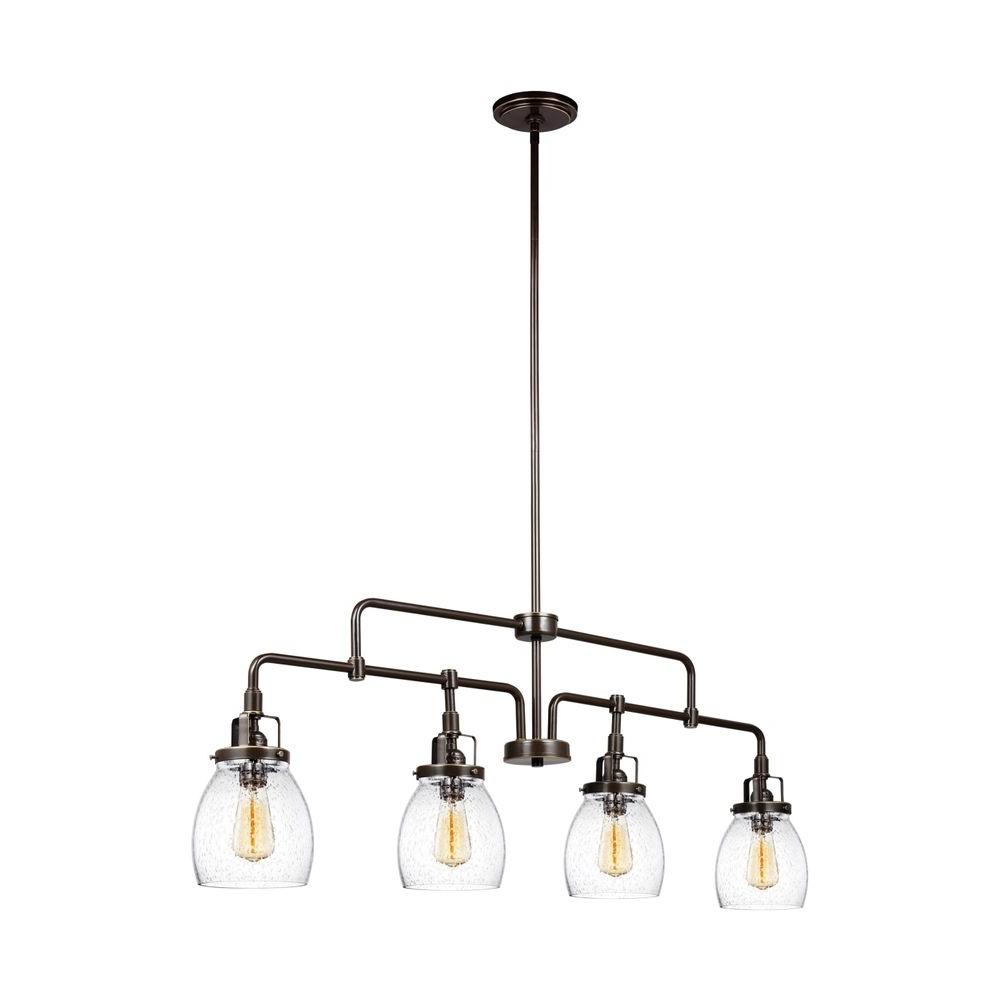 Details about   Tahoe 4-Light Satin Nickel/Seeded Island Light w/ Glass Shades by Light Society 