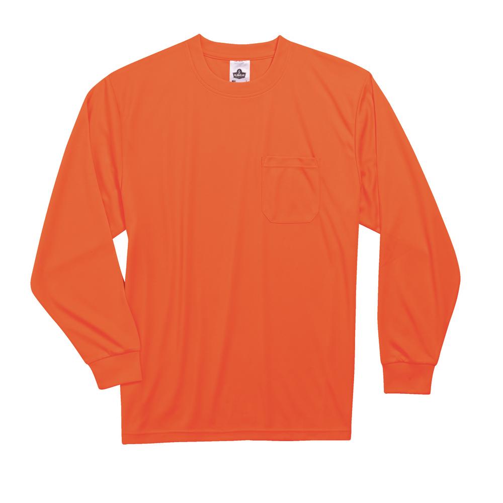 Ergodyne 2XL Hi Vis Orange Long Sleeve T-Shirt-8091 - The Home Depot