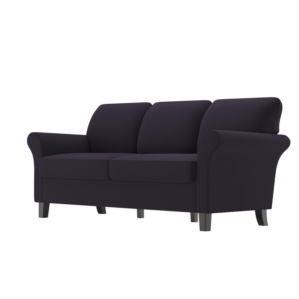 Handy Living Rockford 82 9 In Deep Plum Velvet 3 Seater Lawson Sofa With Removable Cushions Rkf Sx Vbl79 The Home Depot