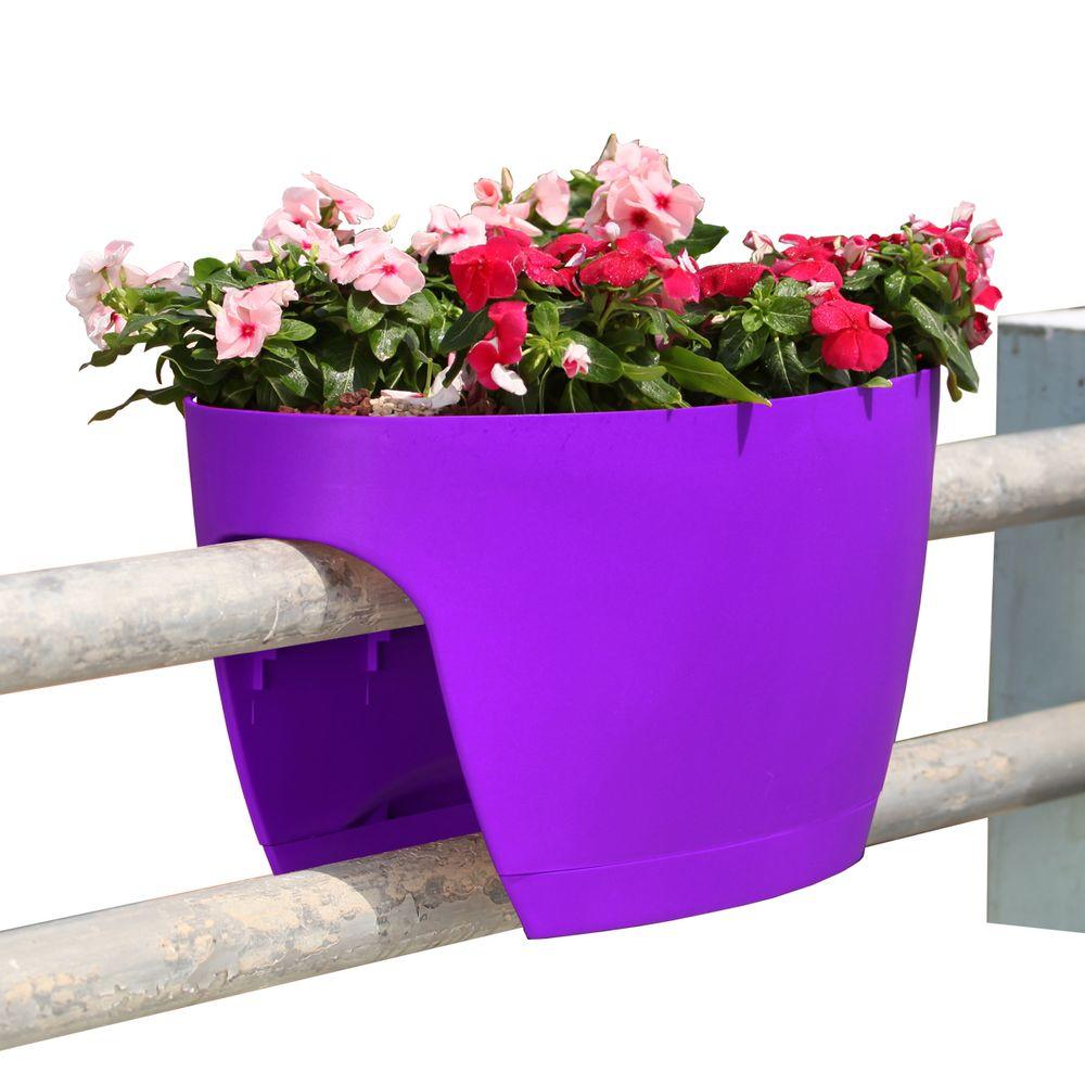 Greenbo Xl Deck Rail Planter Box With Drainage Trays 24 In Color Greenbo Xl Deck Rail Planter Box With Drainage Trays 24 In Color Purple