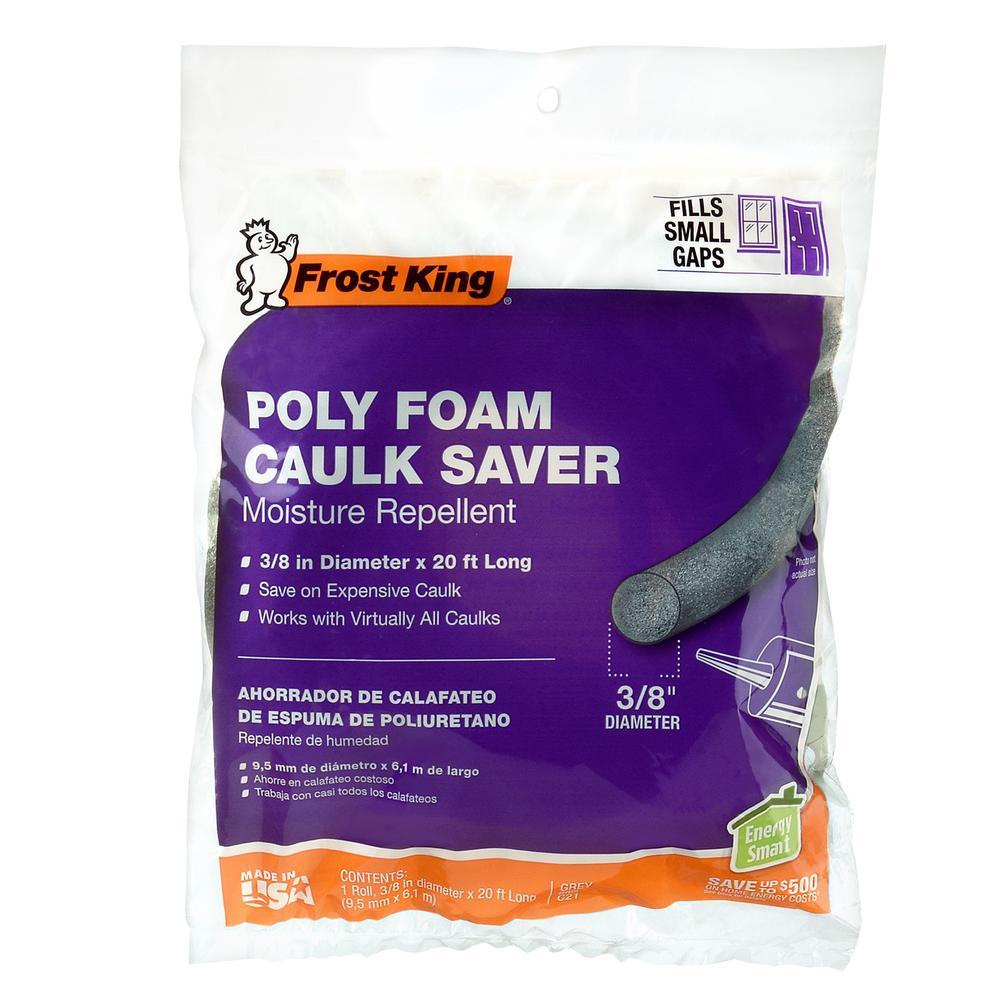 Grey Poly Foam Caulk Saver 3/8" x 20ft Moisture Repellent Cracks Backer