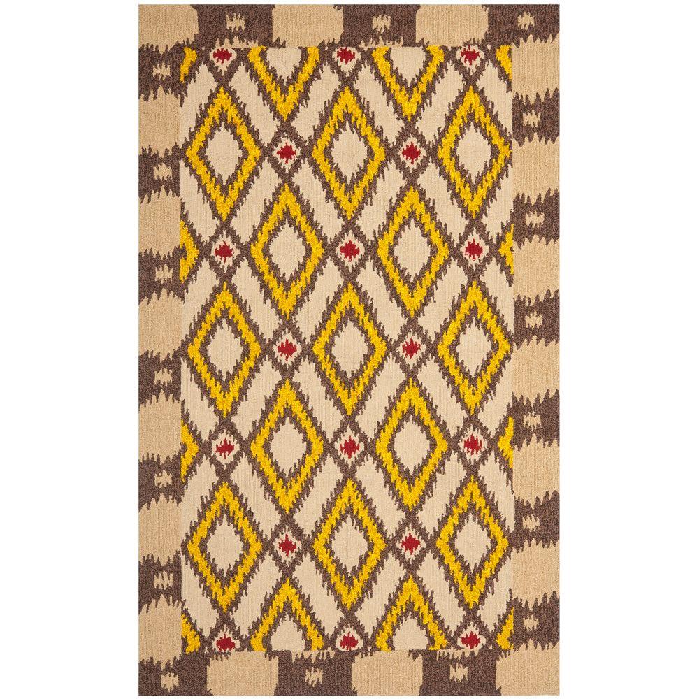 Safavieh Four Seasons Beige/Yellow 5 ft. x 8 ft. Indoor/Outdoor Area