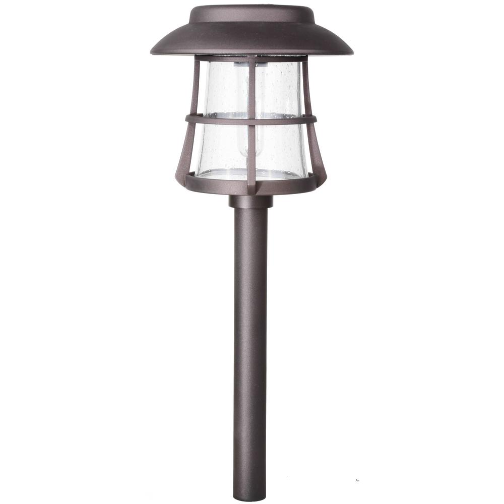 Path Lights Landscape Lighting The Home Depot Solar Bronze Diecast Outdoor Integrated Led 2700k 15 Lumens Warm White Landscape Path Light With