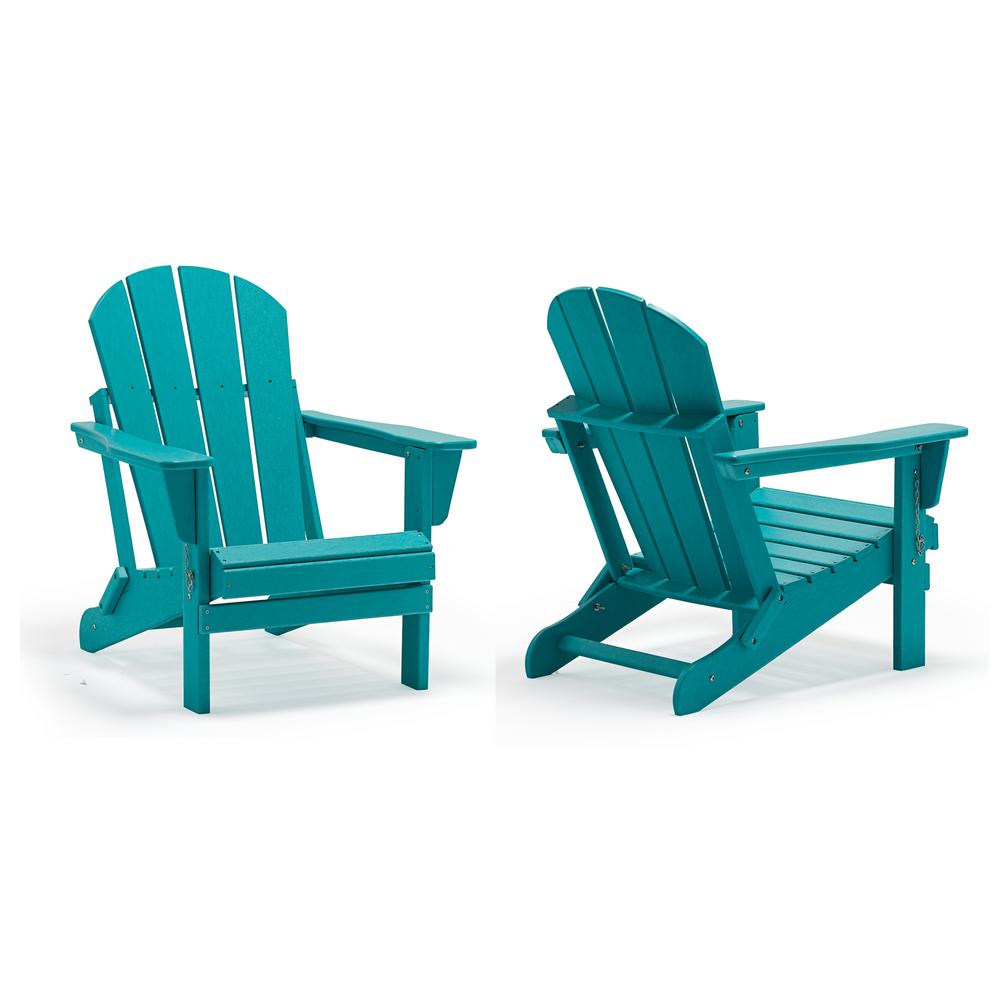 WESTIN OUTDOOR Addison White Folding Plastic Outdoor Adirondack Chair