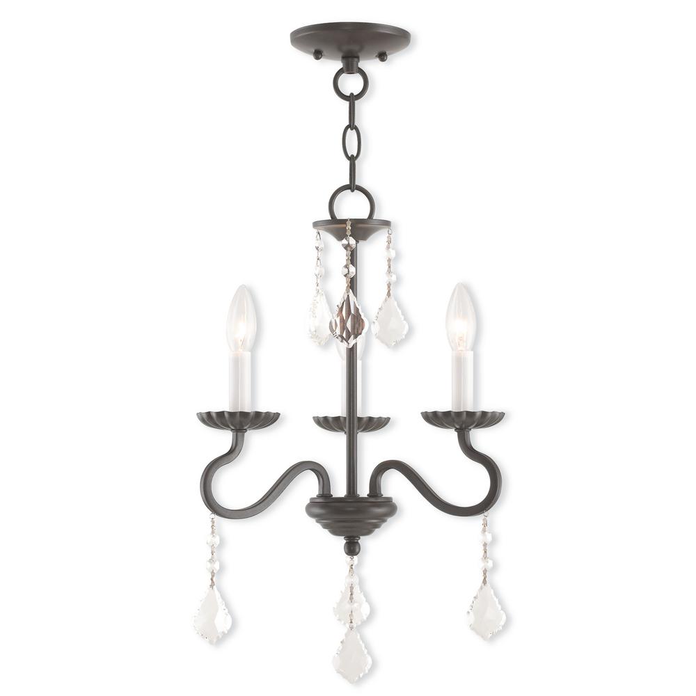 Livex Lighting Callisto 3 Light English Bronze Mini Chandelier 40773 Callisto 3 Light English Bronze Mini Chandelier