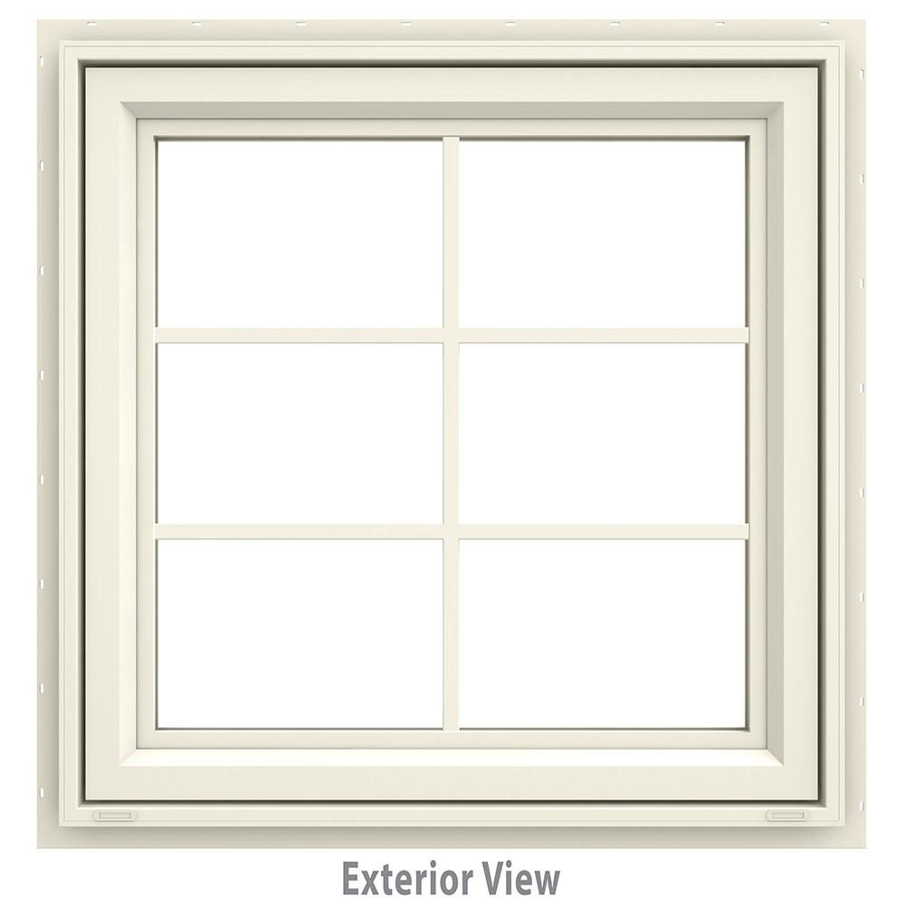 JELD WEN 295 In X 295 In V 4500 Series Cream Painted Vinyl