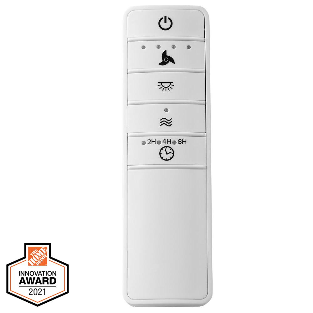 Hampton Bay Universal Smart Hubspace Wi-Fi 4-Speed Ceiling Fan White Remote Control Works with Google Assistant and Amazon Alexa