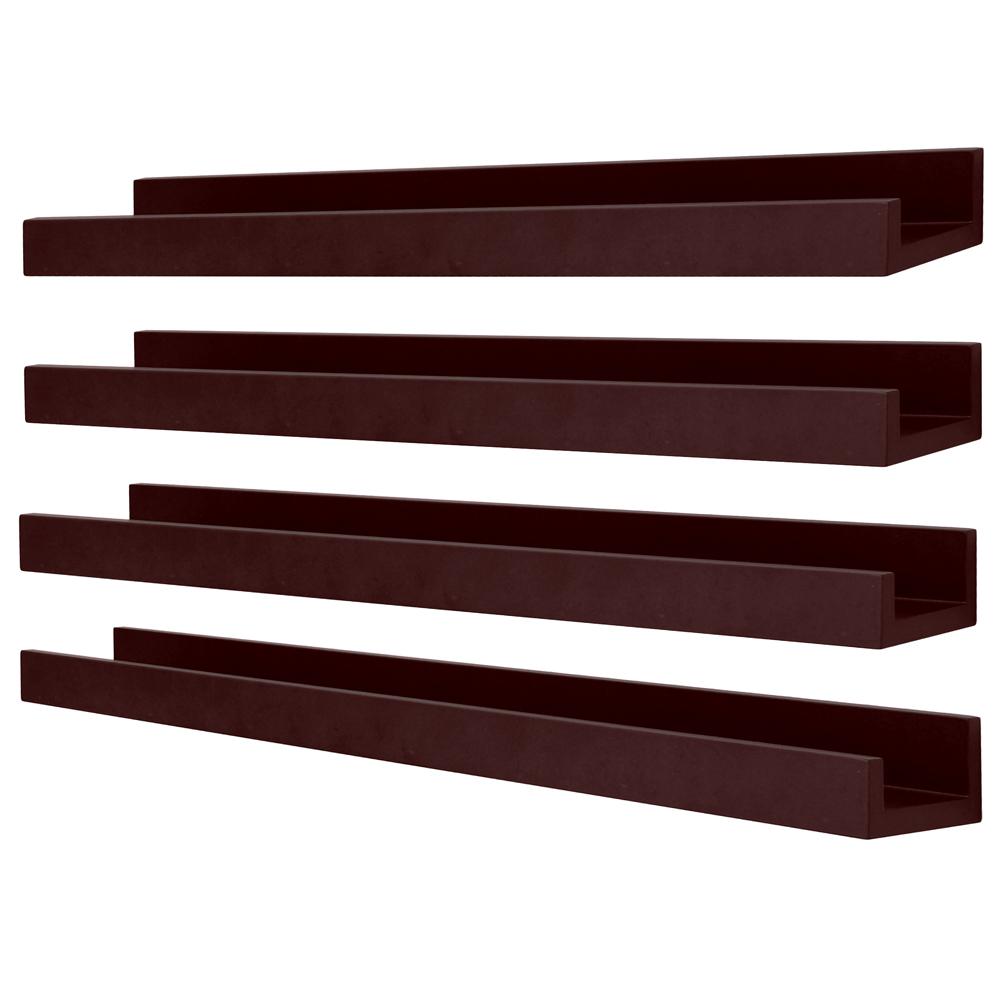 Dark Brown Wood Shelving Storage Organization The Home Depot Edge
